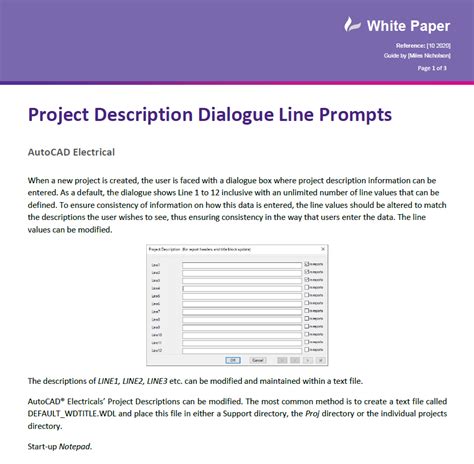 changing project description dialog box lines autocad electrical|AutoCAD project description labels.